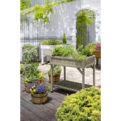 Vegtrug Kruidentafel 58 × 78 × 80 Cm - Grijs -Winkel Voor Plantenzaden En Meststoffen 1540756750 1 600