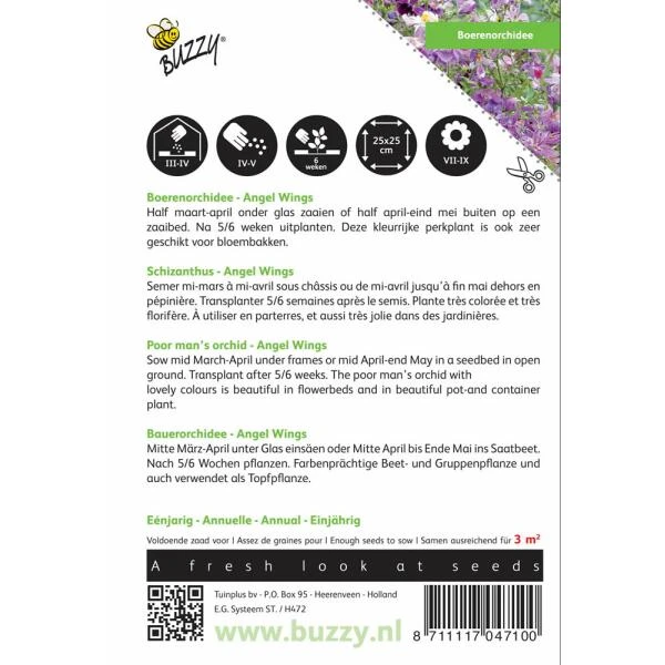 Boerenorchidee Angel Wings - Schizanthus sinuata wisetonensis Boerenorchidee Angel Wings - Schizanthus Sinuata Wisetonensis -Winkel Voor Plantenzaden En Meststoffen boerenorchidee angel wings schizanthus sinuata wisetonensis 1646840330 432 600