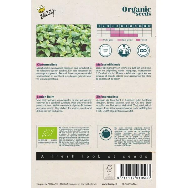 Citroenmelisse BIO Citroenmelisse BIO -Winkel Voor Plantenzaden En Meststoffen citroenmelisse bio 1646840366 1178 600