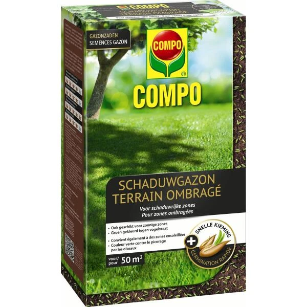 Gazonzaad schaduwgazon 1 kg - 50 m² Compo Gazonzaad Schaduwgazon 1 Kg - 50 M² -Winkel Voor Plantenzaden En Meststoffen gazonzaad schaduwgazon 1 kg 50 m 1521467912 1 600