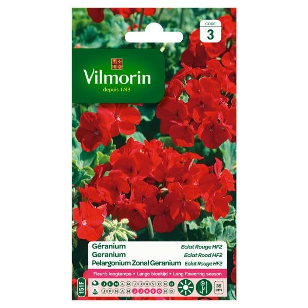 Geranium Eclat Rood Hybride F2 - Pelargonium × hortorum Geranium Eclat Rood Hybride F2 - Pelargonium × Hortorum -Winkel Voor Plantenzaden En Meststoffen geranium eclat rood hybride f2 pelargonium x hortorum 1646839525 99 600