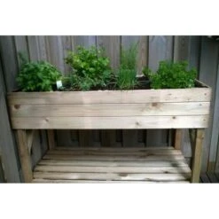 Verhoogde Moestuinbak - 120 × 60 × 86,5 Cm -Winkel Voor Plantenzaden En Meststoffen kweektafel hout naturel 1535801203 1 600