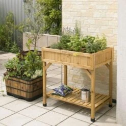 Vegtrug Kruidentafel 58 × 78 × 80 Cm - Naturel -Winkel Voor Plantenzaden En Meststoffen plantentafel kruidentafel 1540759393 1 600