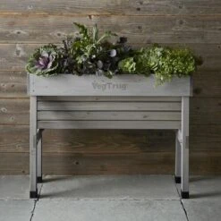 Vegtrug Verhoogde Kweektafel Grijs - 100 × 80 × 80 Cm -Winkel Voor Plantenzaden En Meststoffen vegtrug grijs 1 m 1517220431 1 600