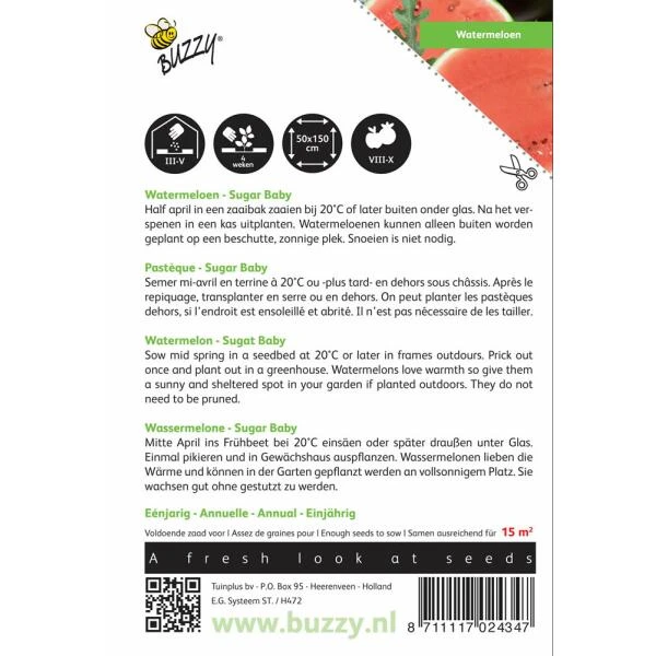 Watermeloen Sugar Baby - Citrullus lanatus Watermeloen Sugar Baby - Citrullus Lanatus -Winkel Voor Plantenzaden En Meststoffen watermeloen sugar baby citrullus lanatus 1646840317 126 600